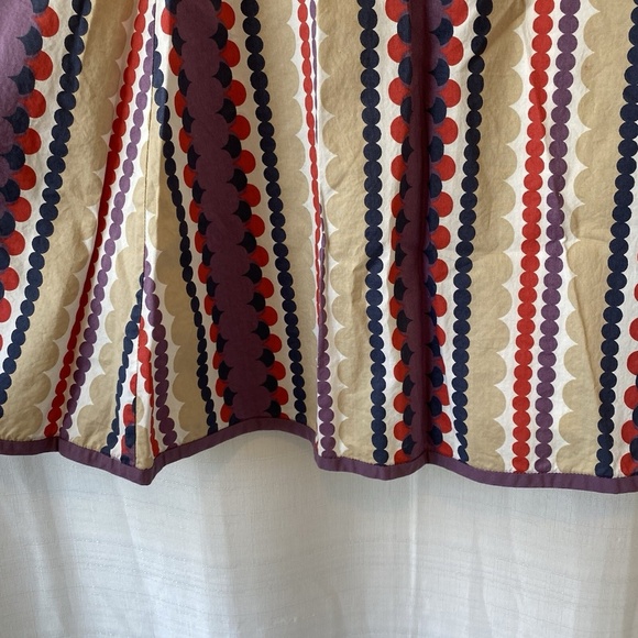 Boden Fit And Flare Womens 10L Purple Tan Stipe Flared A-Line Boho - Picture 7 of 12